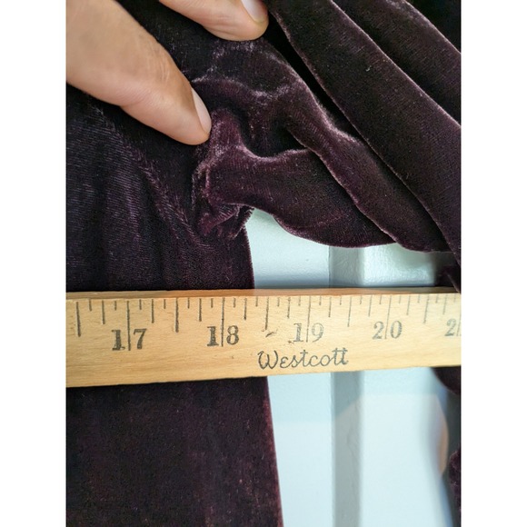 Eileen Fisher‎ Velvet Midi Dress Rayon Silk Blend Long Sleeve Plum Petite (MINT) - Picture 6 of 8